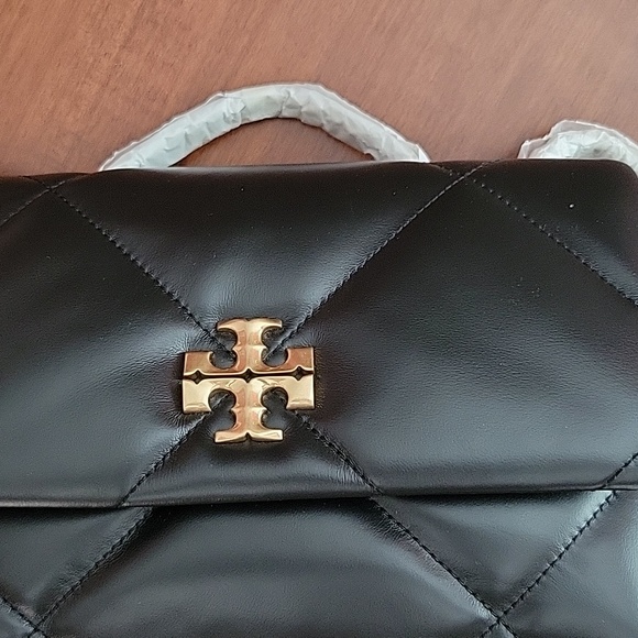 Tory Burch *NEW WITH TAGS* Black KIRA Quilted Leather Bag, Gold Accents, CURRENT - Picture 3 of 12
